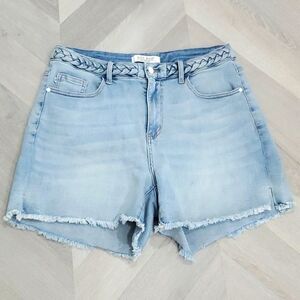 Judy Blue Womans Braided, High Waist Denim Shorts,  Size 1x